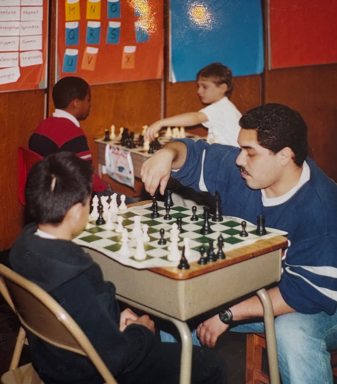 Kids playing chess
